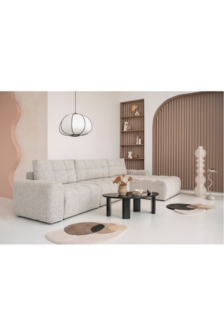 Canapé d’angle modulable convertible Lulu - Gris clair - 5 places - Polyester