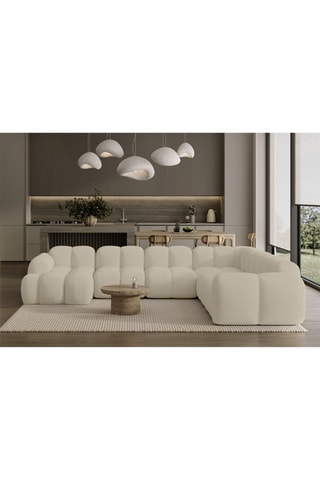 Canapé d’angle droit panoramique modulaire Cloud - Beige - 8 places - En polyester