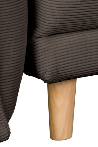 Canapé convertible Lazy Lukka - Gris - 3 places - En toucher velours côtelé