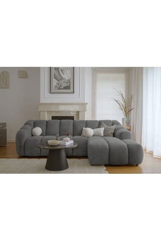 Canapé d'angle droit modulaire Shell - Gris - 4 places - En polyester