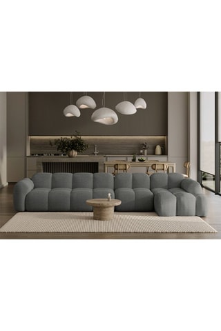 Canapé d’angle droit modulaire Cloud - Gris - 6 places - En polyester