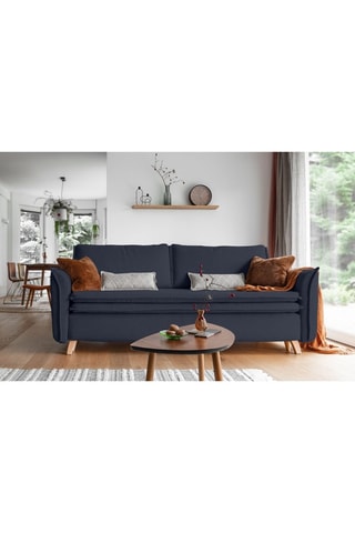 Canapé convertible Charming Charlie - Anthracite - 3 places - En polyester