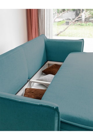Canapé convertible Charming Charlie - Turquoise - 3 places - En polyester