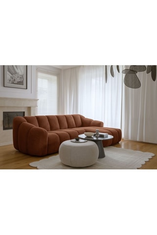 Canapé d'angle droit modulaire Shell - Rouge brique - 4 places - En polyester