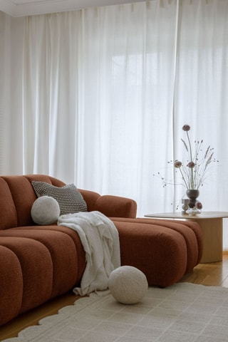 Canapé d'angle droit modulaire Shell - Rouge brique - 4 places - En polyester