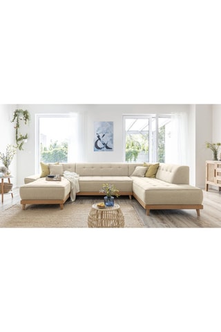 Canapé d’angle convertible Dazzing Daisy - Beige - 8 places - En polyester
