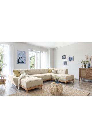 Canapé d’angle convertible Dazzing Daisy - Beige - 8 places - En polyester