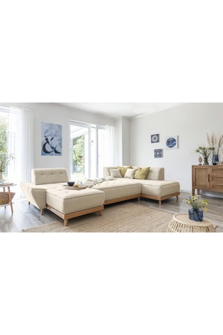Canapé d’angle convertible Dazzing Daisy - Beige - 8 places - En polyester