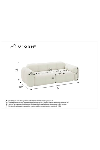 Canapé modulaire Cloud - Beige - 2 places - En polyester