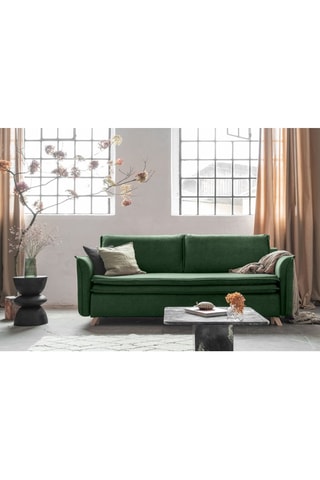 Canapé convertible Charming Charlie - Vert foncé - 3 places - En polyester