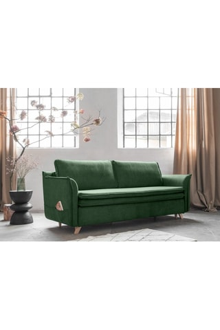 Canapé convertible Charming Charlie - Vert foncé - 3 places - En polyester