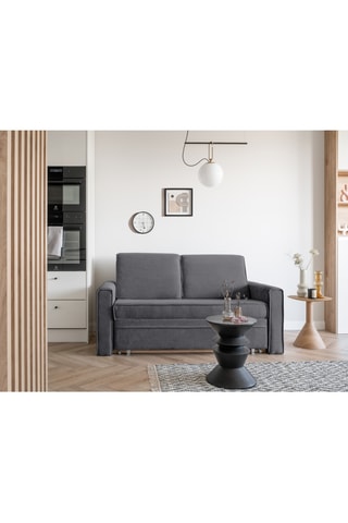 Canapé convertible Lucky Lucy - Gris - 3 places - En tissu structuré