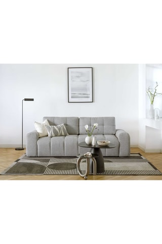 Canapé convertible Lulu - Gris clair - 3 places - En tissu structuré