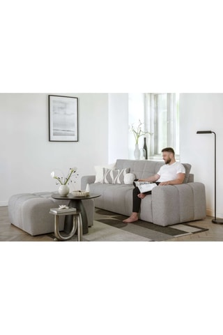 Canapé convertible Lulu - Gris clair - 3 places - En tissu structuré