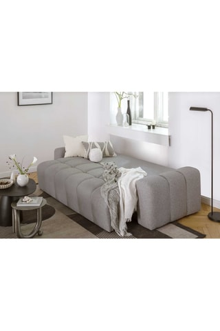 Canapé convertible Lulu - Gris clair - 3 places - En tissu structuré