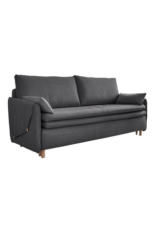 Canapé convertible Simon - Anthracite - 3 places - En tissu structuré anti-tâche