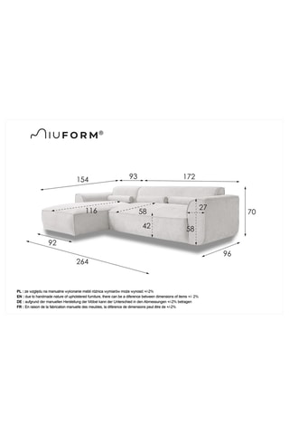Canapé d'angle gauche Flex Felix - Gris - 4 places - En tissu chenille anti-tâche