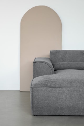 Canapé d'angle gauche Flex Felix - Gris - 4 places - En tissu chenille anti-tâche