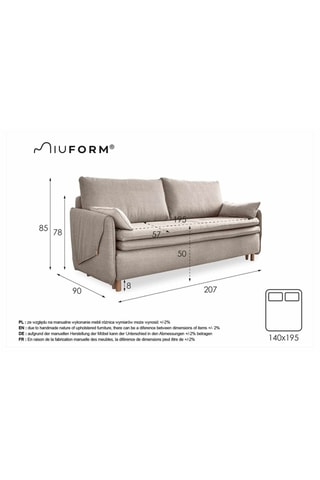 Canapé convertible Simon - Vert - 3 places - En tissu structuré anti-tâche