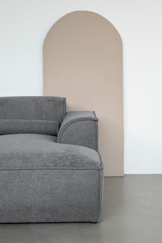 Canapé d'angle gauche Flex Felix - Gris foncé - 8 places - En tissu chenille anti-tache