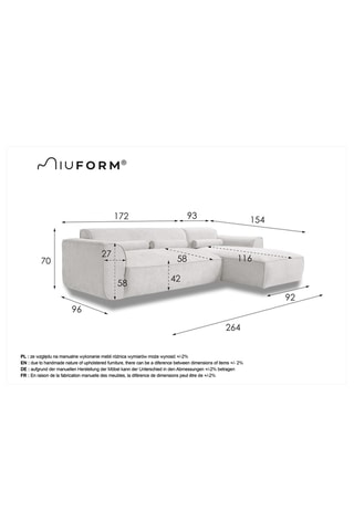 Canapé d'angle droit Flex Felix - Gris foncé - 4 places - En tissu chenille anti-tâche