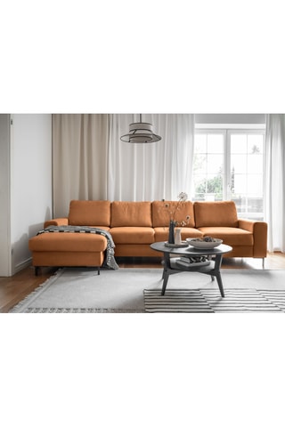 Canapé d'angle gauche convertible Lofty Lilly - Marron - 5 places - En polyester