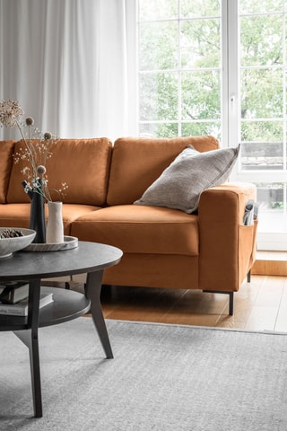 Canapé d'angle gauche convertible Lofty Lilly - Marron - 5 places - En polyester