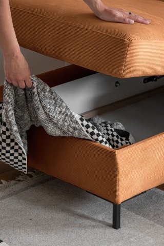 Canapé d'angle gauche convertible Lofty Lilly - Marron - 5 places - En polyester