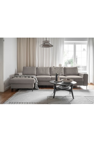 Canapé d'angle gauche convertible Lofty Lilly - Taupe - 5 places - En polyester