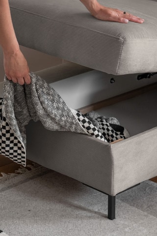 Canapé d'angle gauche convertible Lofty Lilly - Taupe - 5 places - En polyester