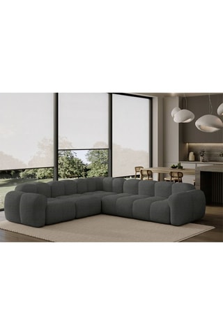 Canapé d’angle modulaire symétrique Cloud - Gris - 7 places - En polyester