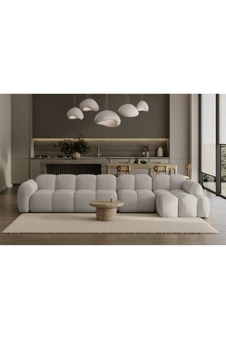 Canapé d’angle droit modulaire Cloud - Gris clair - 6 places - En polyester