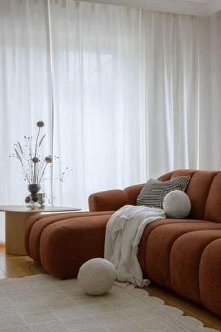 Canapé d'angle gauche modulaire Shell - Rouge brique - 6 places - En polyester