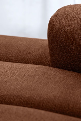 Canapé d'angle gauche modulaire Shell - Rouge brique - 6 places - En polyester