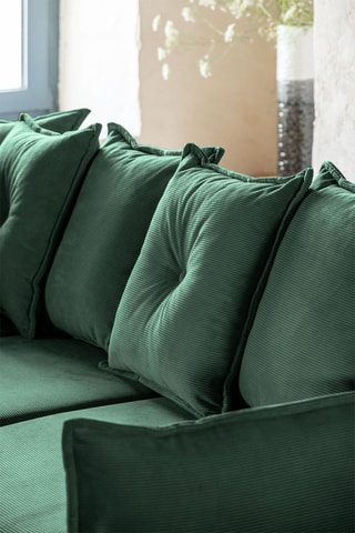 Canapé d’angle gauche panoramique convertible Lazy - Vert bouteille - 8 places - En polyester