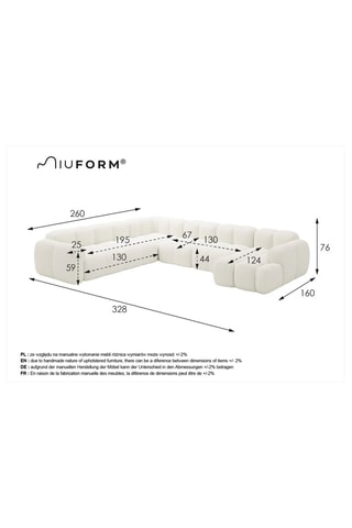 Canapé d’angle gauche panoramique modulaire Cloud - Vert foncé - 8 places - En polyester