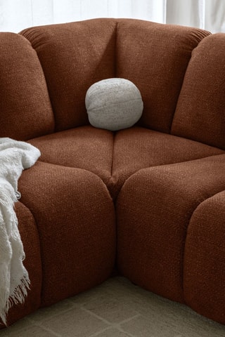 Canapé d’angle gauche modulaire Shell - Rouge brique - 6 places - En polyester