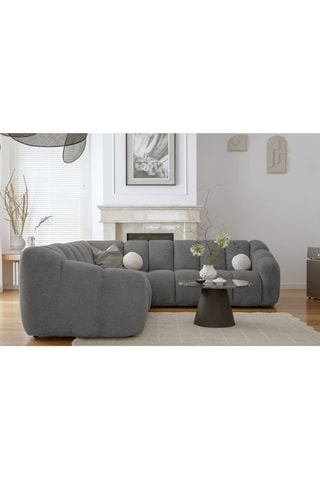 Canapé d’angle symétrique modulaire Shell - Gris - 7 places - En polyester