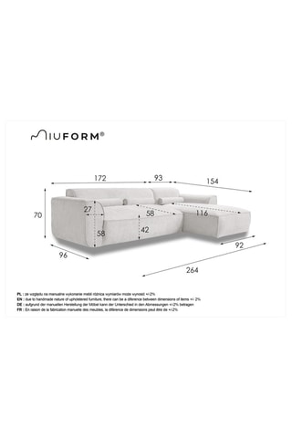 Canapé d’angle droit modulaire Flex Felix - Beige - 4 places - En polyester