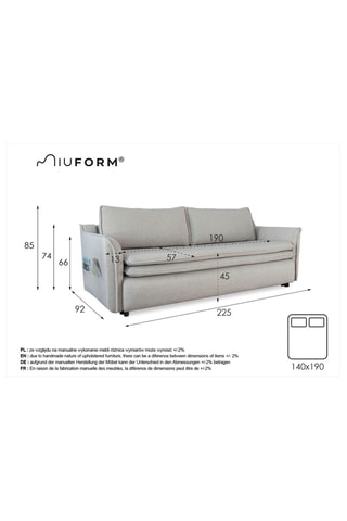 Canapé convertible Charming Charlie - Beige - 3 places - En polyester