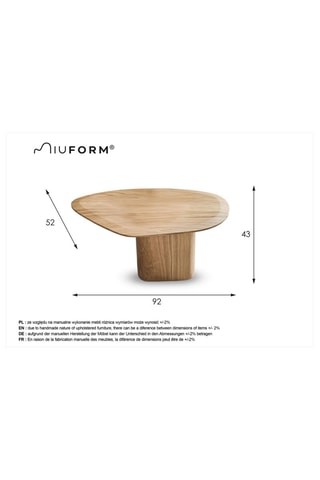 Table basse en chêne Miuf - 92 x 43 x 52 cm