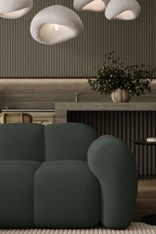 Canapé d’angle gauche modulaire Cloud - Vert foncé - 6 places - En polyester