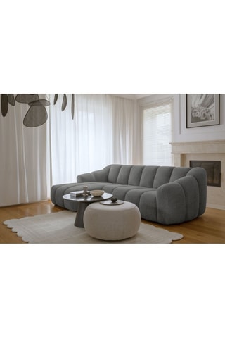 Canapé d'angle gauche modulaire Shell - Gris - 4 places - En polyester