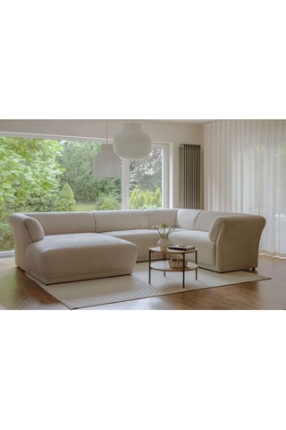 Canapé d’angle droit panoramique modulaire Gatsby - Beige - 7 places - En polyester