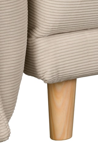 Canapé convertible Lazy Lukka - Beige - 3 places - En toucher velours côtelé