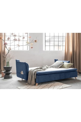 Canapé convertible Charming Charlie - Bleu marine - 3 places - En polyester
