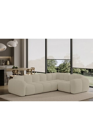 Canapé d’angle droit modulaire Cloud - Beige - 6 places - En polyester