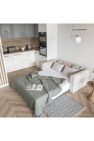 Canapé convertible Lucky Lucy - Beige - 3 places - En polyester