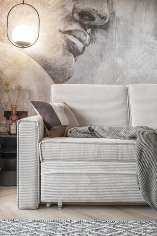 Canapé convertible Lucky Lucy - Beige - 3 places - En polyester