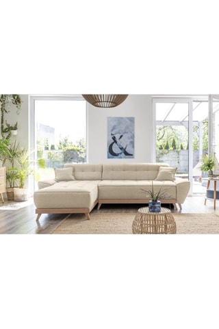 Canapé d’angle convertible et réversible Dazzing Daisy - Beige - 4 places - En polyester